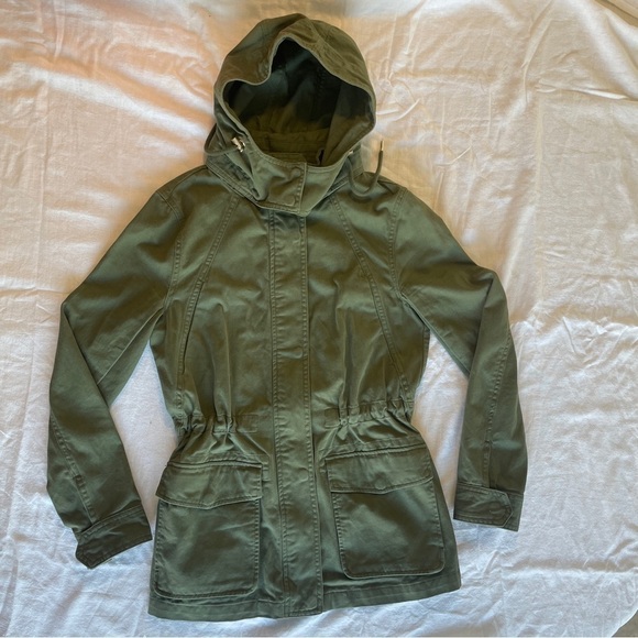 FOREVER 21 Olive Green Parka Jacket Size Small removable hood - Picture 2 of 14